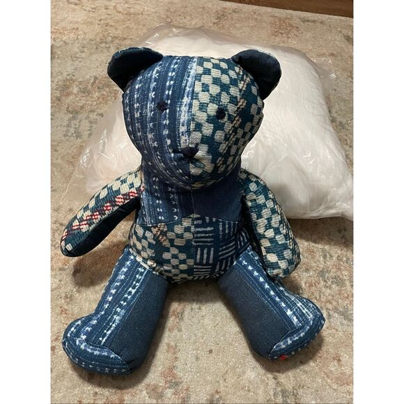 Pottery Barn Nelson Patchwork Teddy Shaped Pillow NIP - Picture 5 of 13